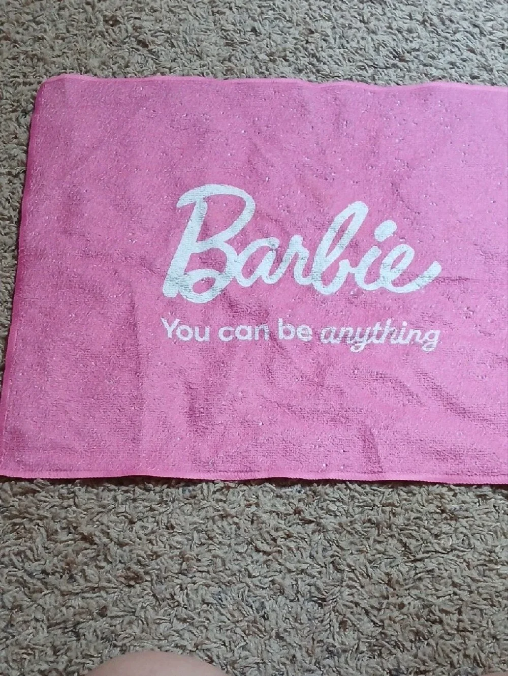 Barbie Pink Towel with White Logo